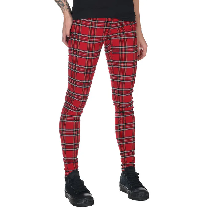 kalhoty plátěné URBAN CLASSICS Skinny Tartan 31